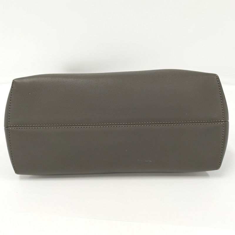 Fendi Visible Medium 2way Shoulder Bag Leather Gray