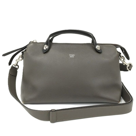 Fendi Visible Medium 2way Shoulder Bag Leather Gray