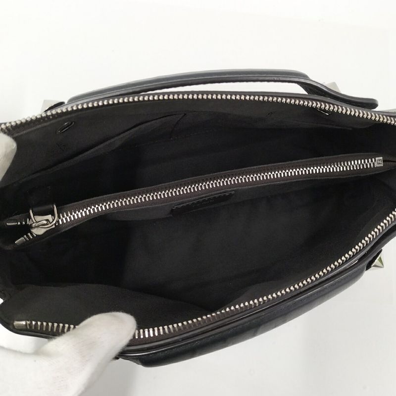 Fendi Visible Medium 2way Shoulder Bag Leather Gray