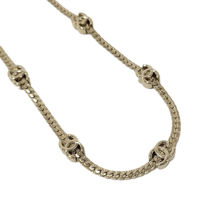 Chanel Necklace Here Mark Plated Gold A25v