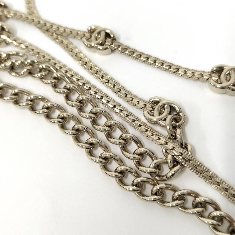 Chanel Necklace Here Mark Plated Gold A25v
