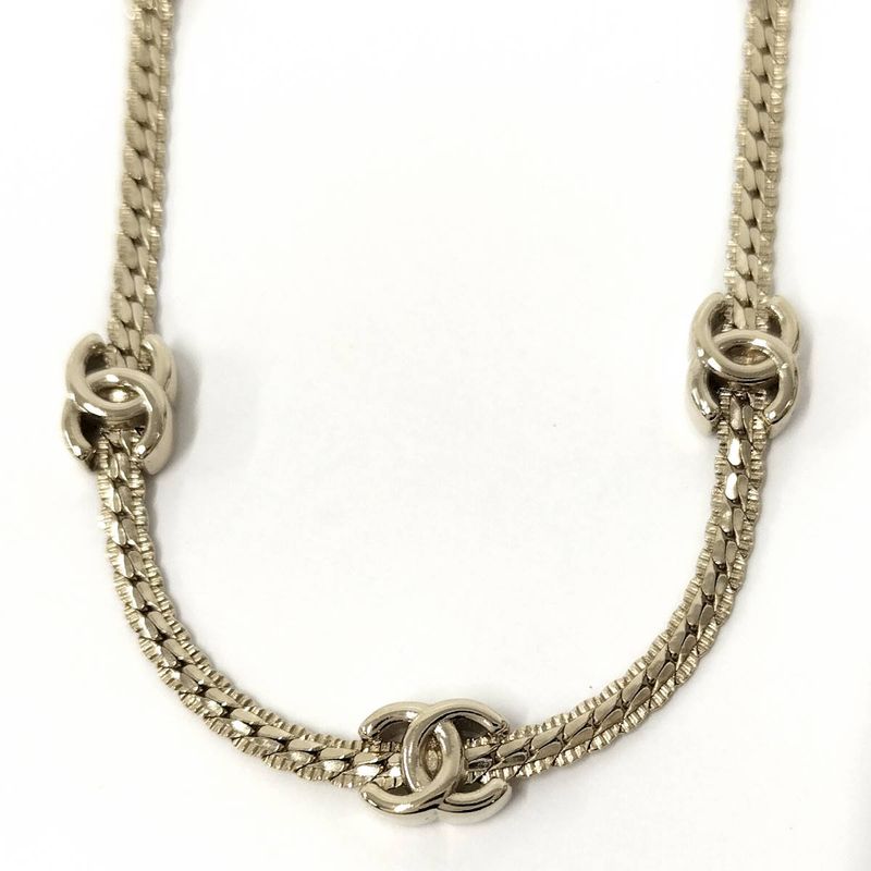 Chanel Necklace Here Mark Plated Gold A25v