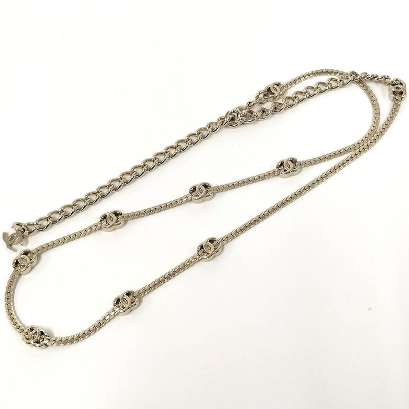 Chanel Necklace Here Mark Plated Gold A25v