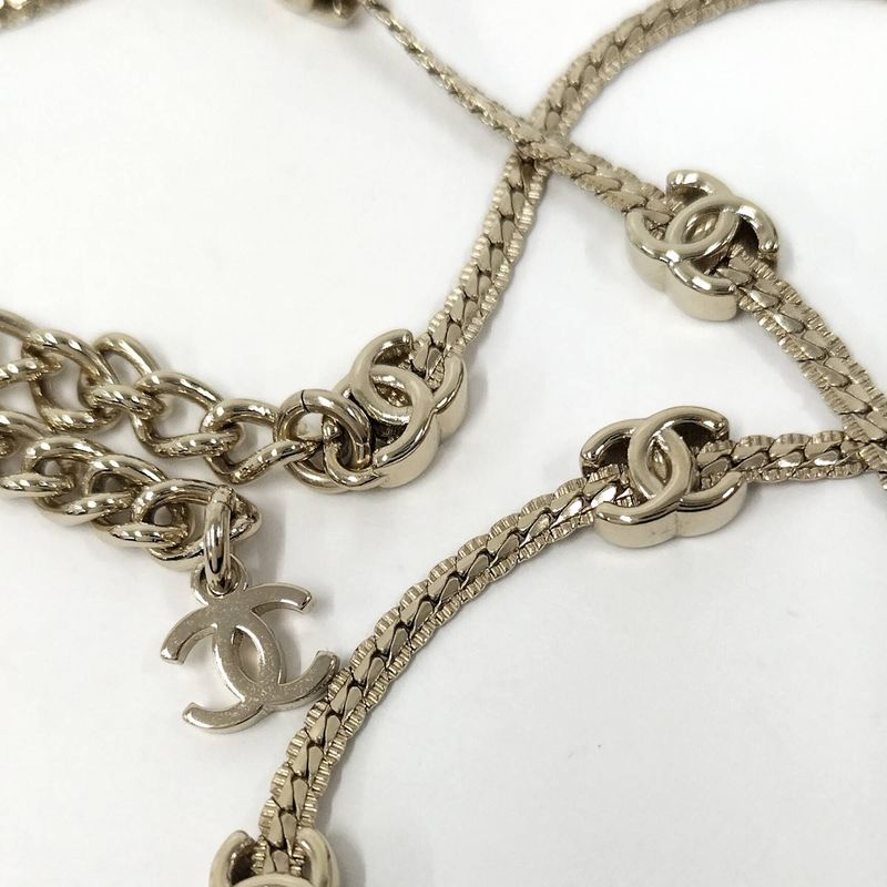 Chanel Necklace Here Mark Plated Gold A25v