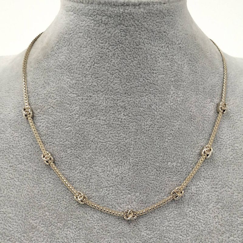 Chanel Necklace Here Mark Plated Gold A25v