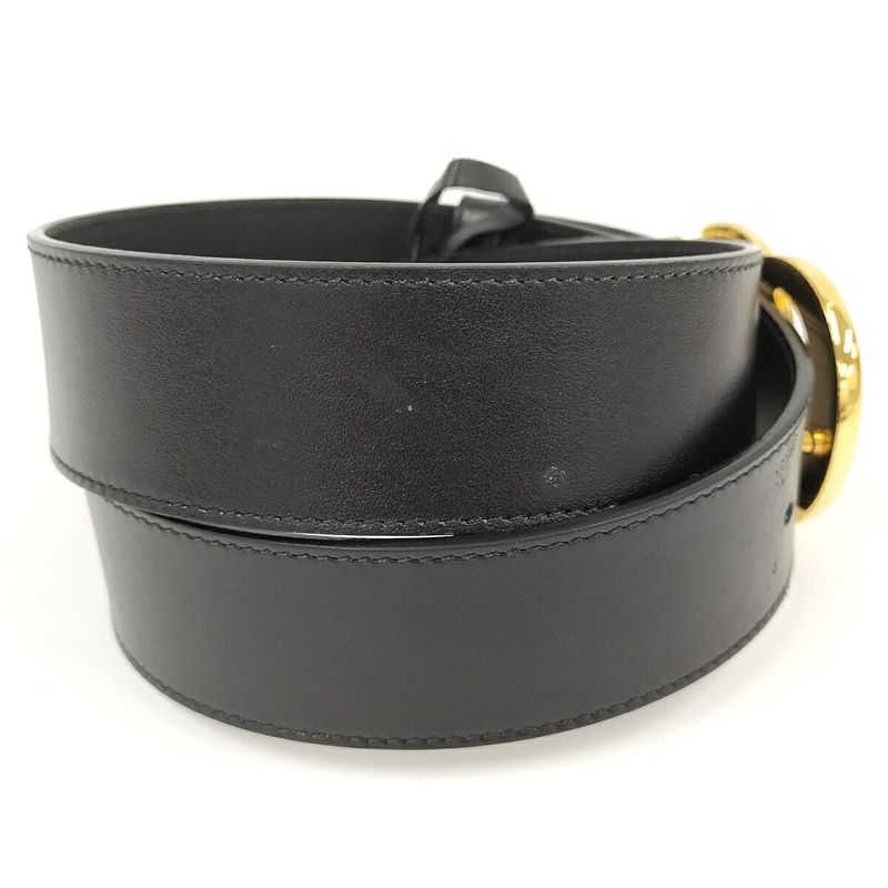Gucci Ggmarmont Leather Belt Black 406831