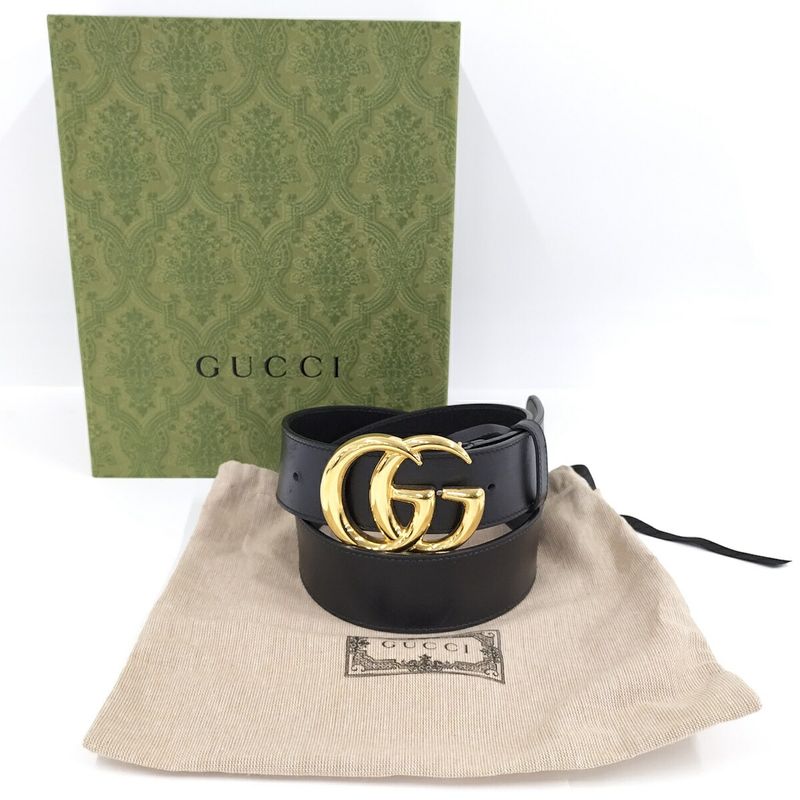 Gucci Ggmarmont Leather Belt Black 406831