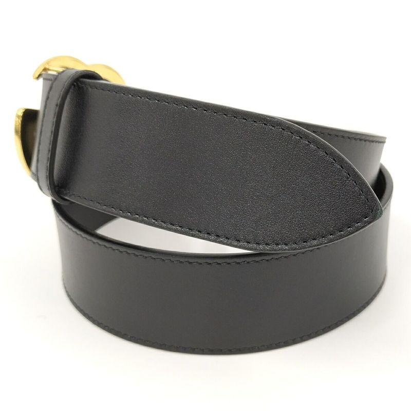 Gucci Ggmarmont Leather Belt Black 406831
