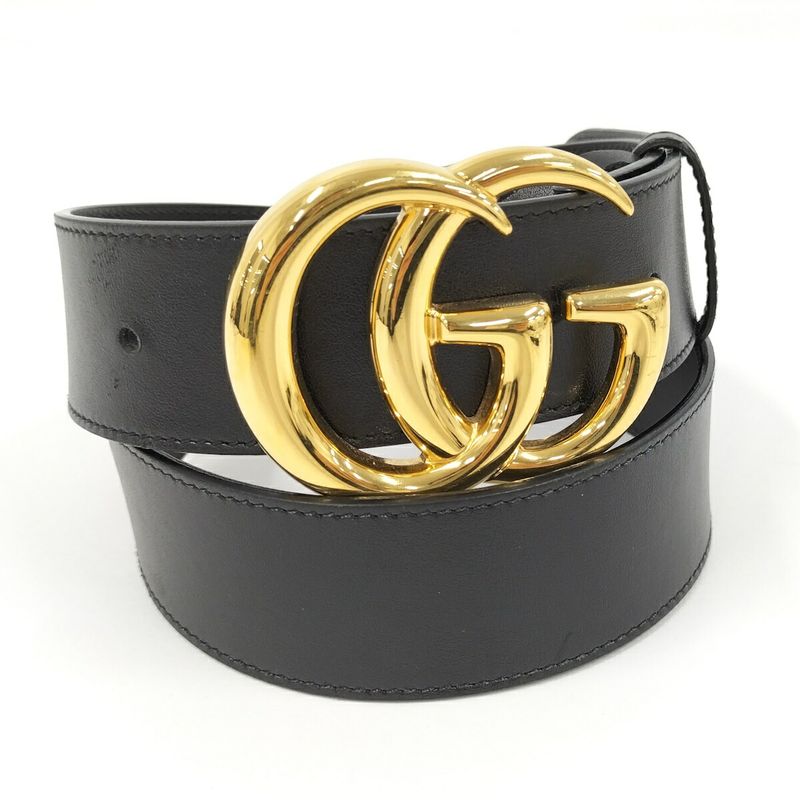 Gucci Ggmarmont Leather Belt Black 406831