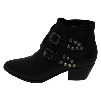 Saint Laurent Paris Short Boots 36 Women's - 335233 Black Studded Outsole