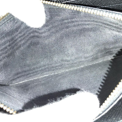 Prada Round Zipper Long Wallet Saffiano Leather Black