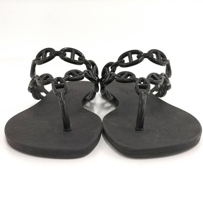Hermes Island Sandals Chaine D'ancre Black Size 37