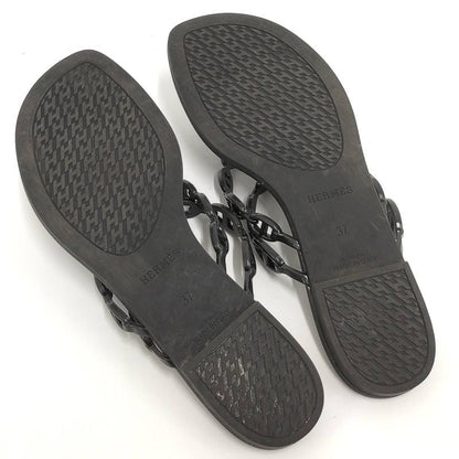 Hermes Island Sandals Chaine D'ancre Black Size 37