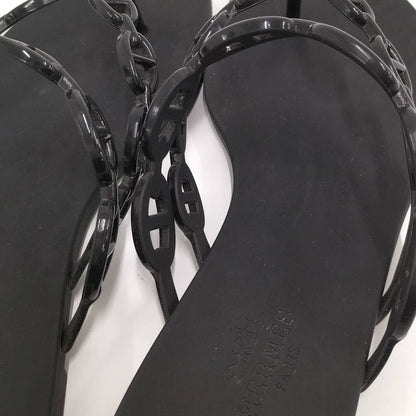 Hermes Island Sandals Chaine D'ancre Black Size 37