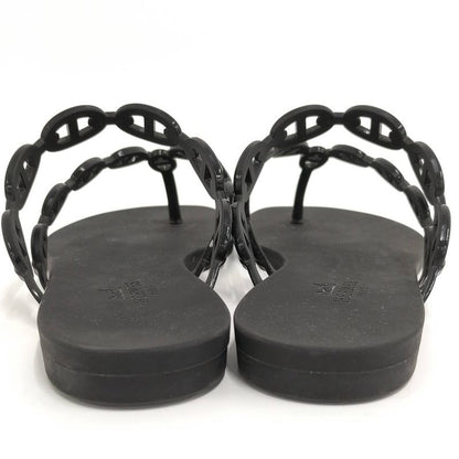 Hermes Island Sandals Chaine D'ancre Black Size 37