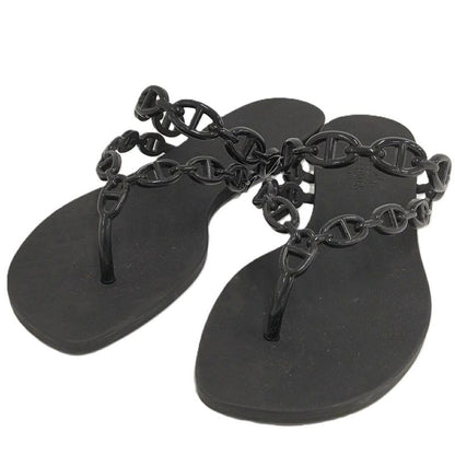 Hermes Island Sandals Chaine D'ancre Black Size 37