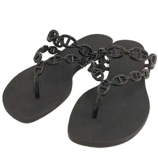 Hermes Island Sandals Chaine D'ancre Black Size 37