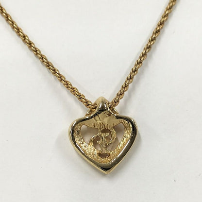 Christian Dior Necklace Logo Heart Gold Plated