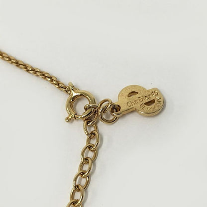 Christian Dior Necklace Logo Heart Gold Plated
