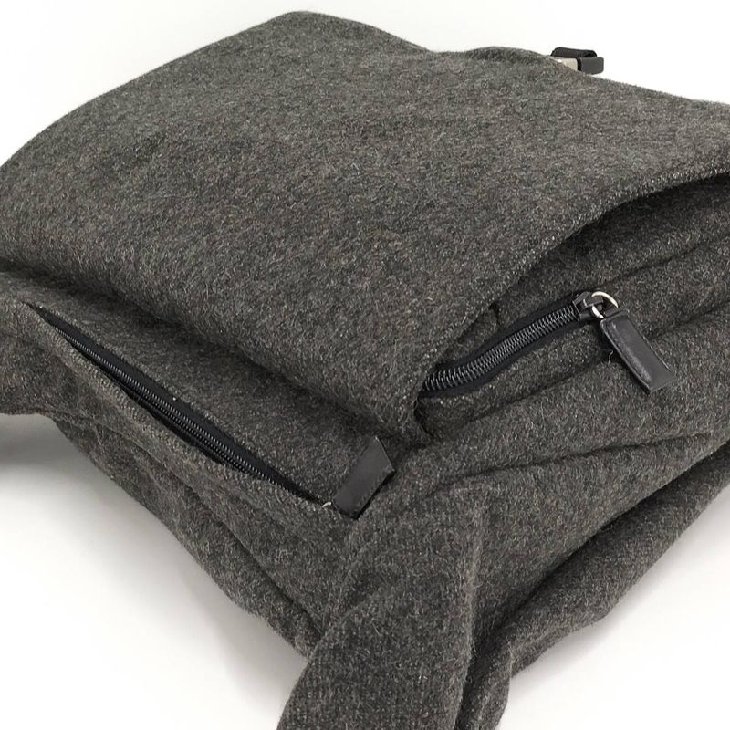Prada Messenger Bag Shoulder Bag Wool Gray