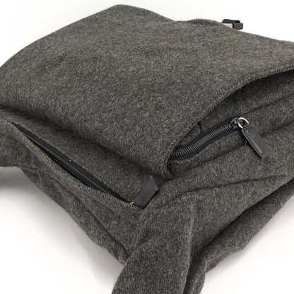 Prada Messenger Bag Shoulder Bag Wool Gray