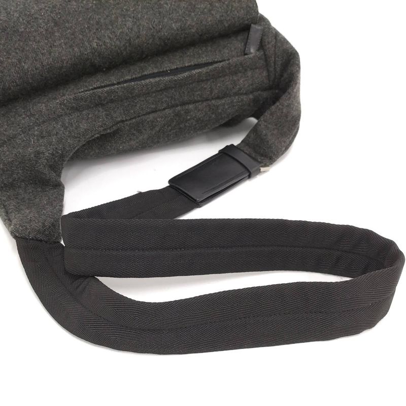 Prada Messenger Bag Shoulder Bag Wool Gray