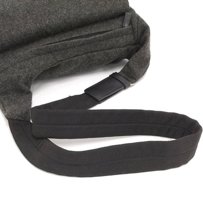 Prada Messenger Bag Shoulder Bag Wool Gray