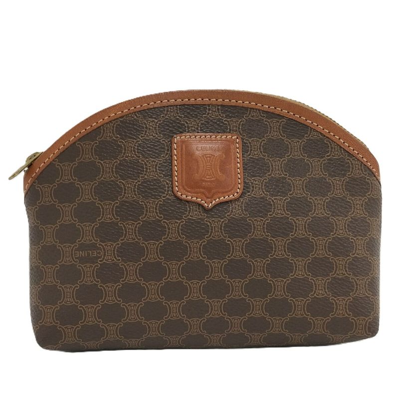 Celine Pouch Macadam Leather Brown