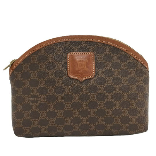 Celine Pouch Macadam Leather Brown