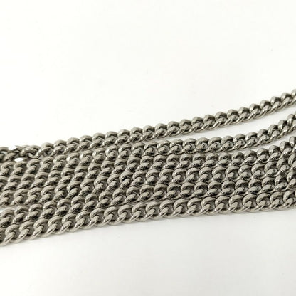 Chanel Long Necklace 09p Coco Mark Dog Tag Plate Silver Plated A41491