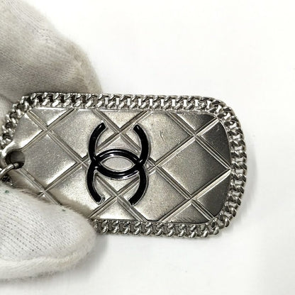 Chanel Long Necklace 09p Coco Mark Dog Tag Plate Silver Plated A41491