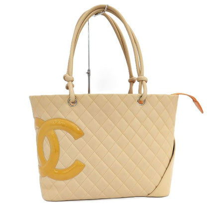 Chanel Tote Bag Cambon Line Leather Beige A25169