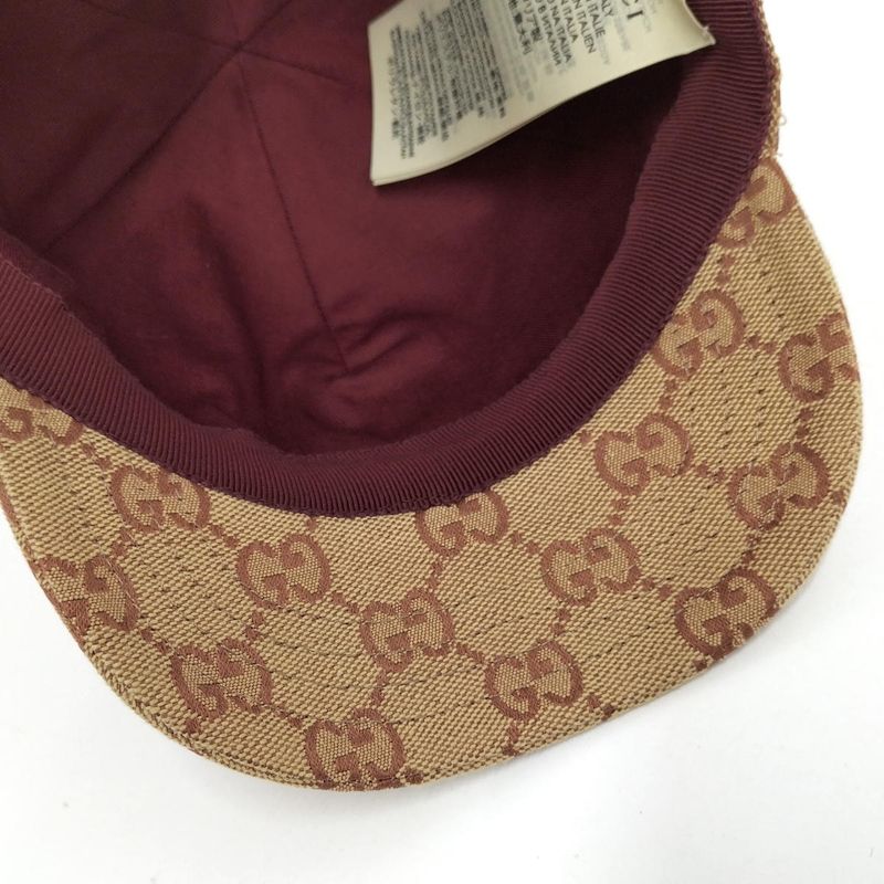 Gucci Children's Baseball Cap Size M 54cm (21.26in) GG Canvas Beige Brown