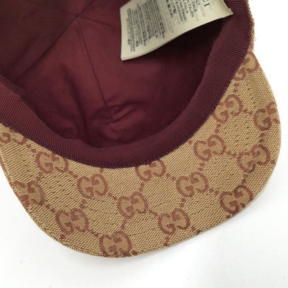Gucci Children's Baseball Cap Size M 54cm (21.26in) GG Canvas Beige Brown