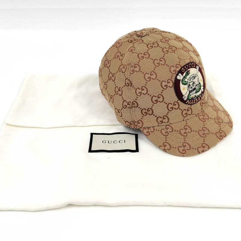 Gucci Baseball Cap Skull GG Canvas Beige