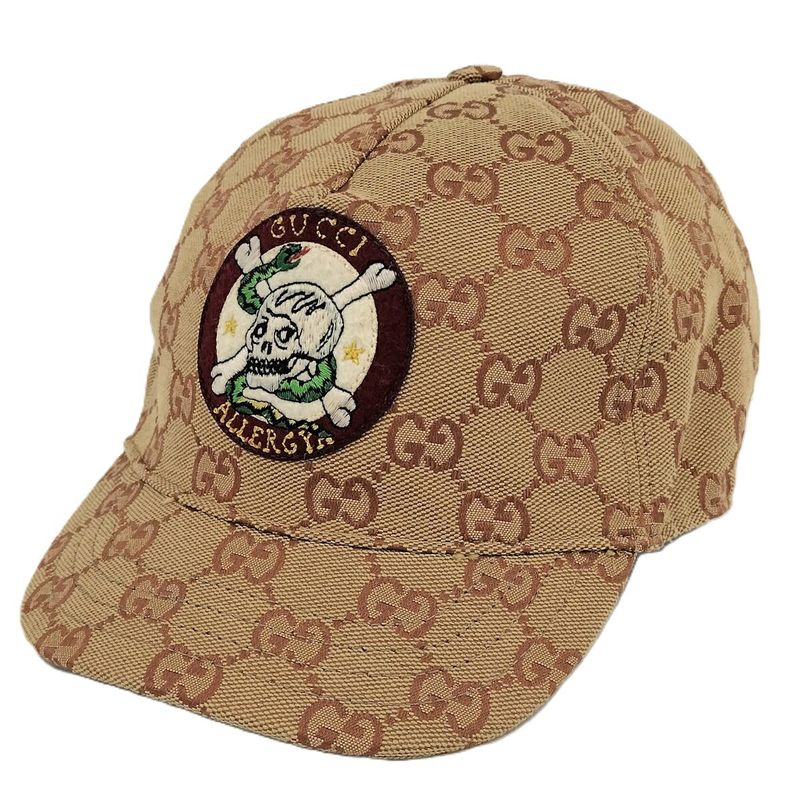 Gucci Baseball Cap Skull GG Canvas Beige