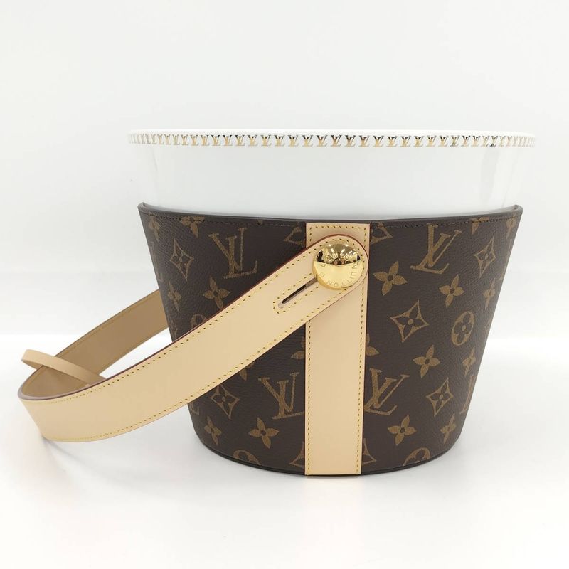 Louis Vuitton Cooler Bucket Handbag Monogram Brown White Gi3166