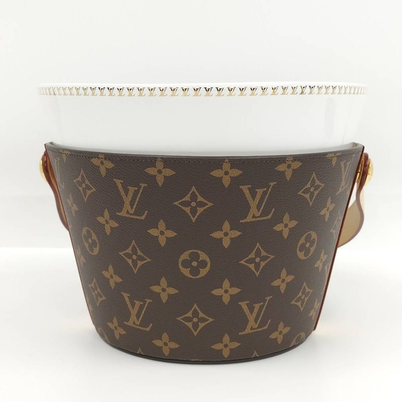 Louis Vuitton Cooler Bucket Handbag Monogram Brown White Gi3166