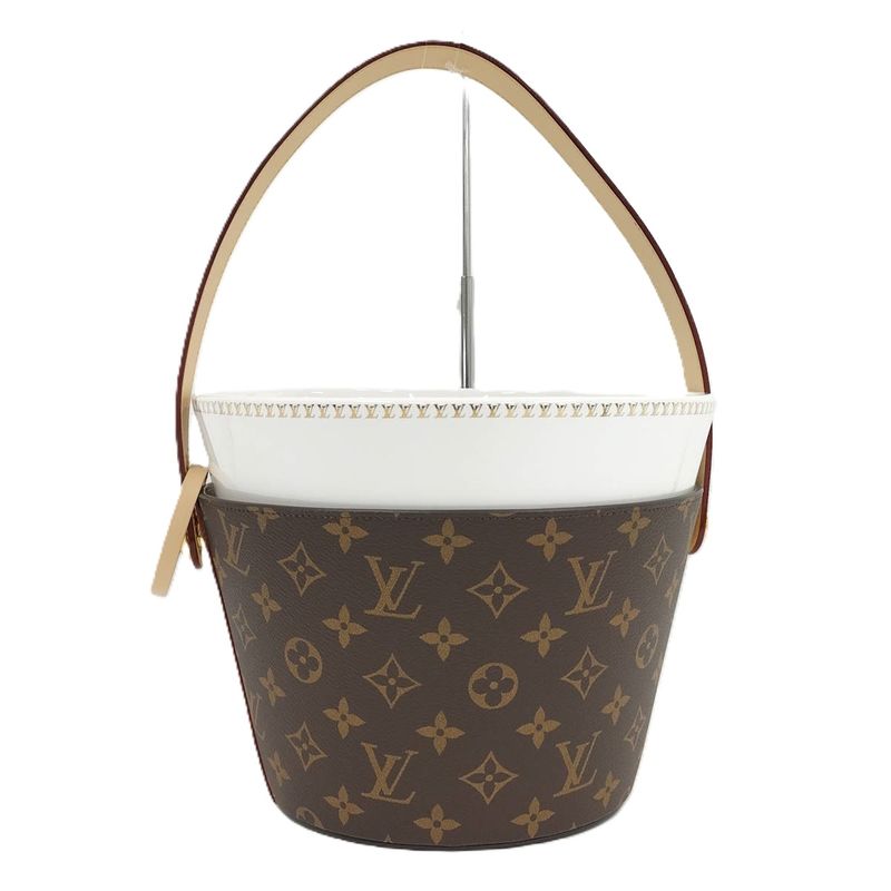 Louis Vuitton Cooler Bucket Handbag Monogram Brown White Gi3166