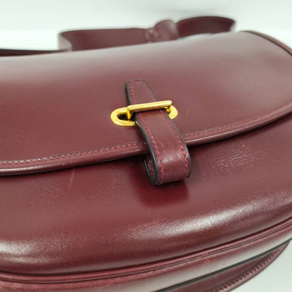Hermes Bardo Golf Shoulder Bag Leather Bordeaux F Engraved