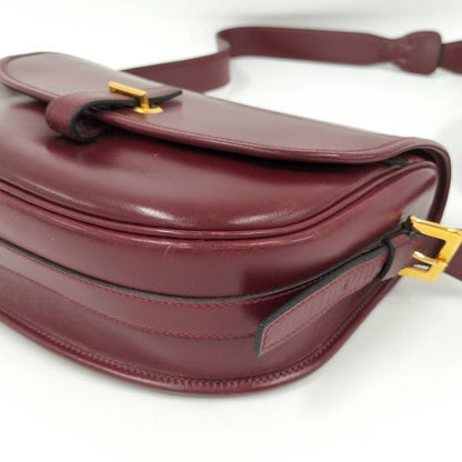 Hermes Bardo Golf Shoulder Bag Leather Bordeaux F Engraved