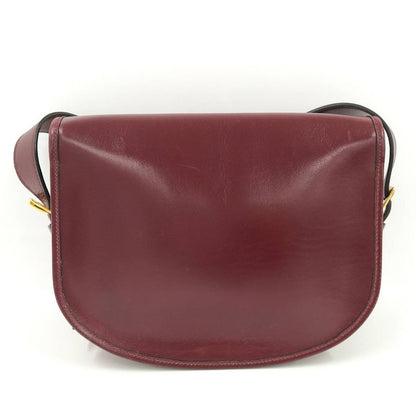 Hermes Bardo Golf Shoulder Bag Leather Bordeaux F Engraved