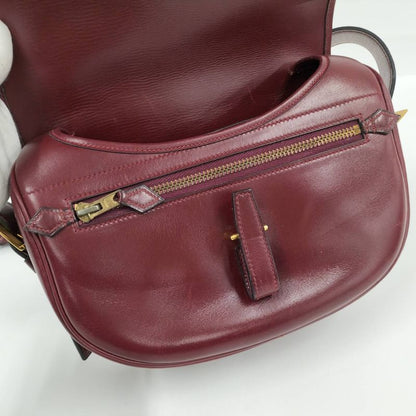 Hermes Bardo Golf Shoulder Bag Leather Bordeaux F Engraved