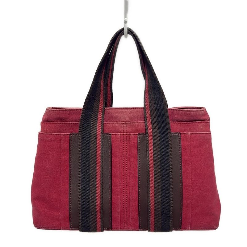 Hermes Tote Bag Troca Horizontal PM Red X Brown X Black Leather