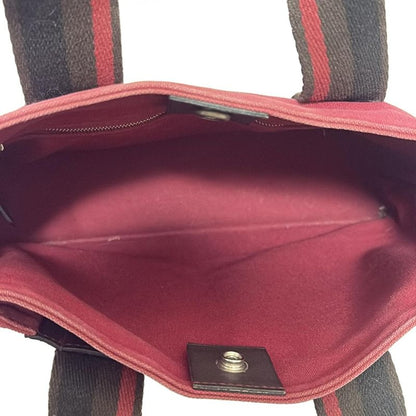 Hermes Tote Bag Troca Horizontal PM Red X Brown X Black Leather