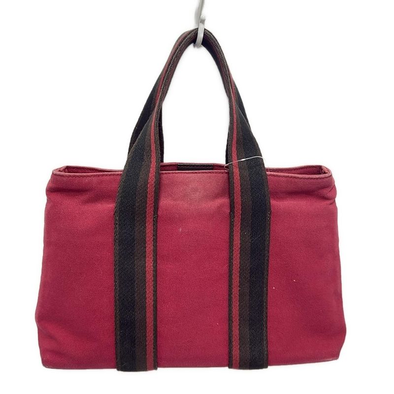 Hermes Tote Bag Troca Horizontal PM Red X Brown X Black Leather