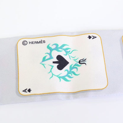 Hermes []h063169s JEU DE Cartes Playing Cards Pattern Silk Twilly