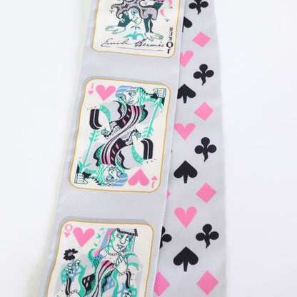 Hermes []h063169s JEU DE Cartes Playing Cards Pattern Silk Twilly