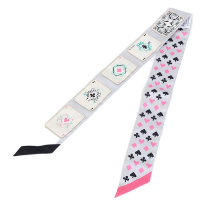 Hermes []h063169s JEU DE Cartes Playing Cards Pattern Silk Twilly