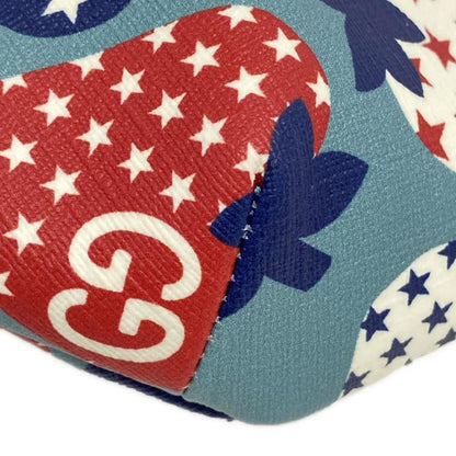 Gucci Waist Pouch Children's Belt Bag 502095 Light Blue X Red X Multi Straw Berry